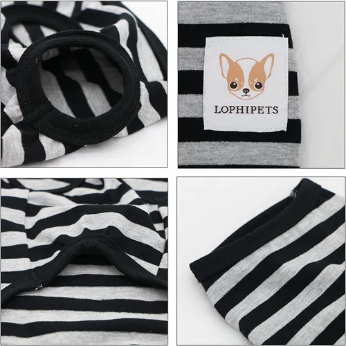 Vista 5 de Lophipets camisas para perros pequeños 100% algodón a rayas para cachorros perros Chihuahua