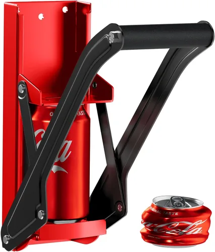 Vista 9 de Trituradoras de latas para reciclaje – Trituradora de latas de aluminio resistente de 16 onzas montada en la pared – Trituradora de latas de soda