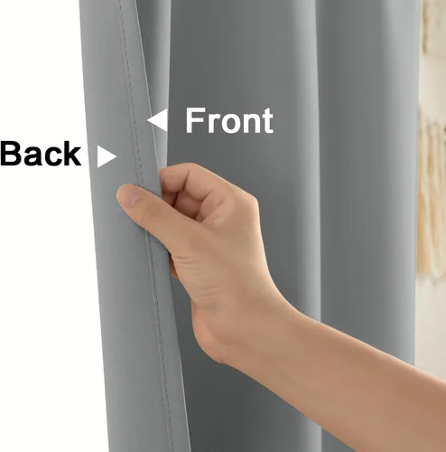 Vista 5 de XTMYI Cortinas cortas para ventana de baño, 48 pulgadas de largo, cortinas impermeables para ventana de ducha, 2 paneles, gris claro