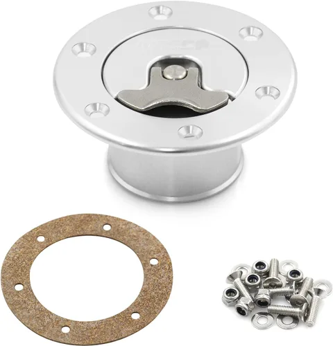 Vista 9 de Billet Tapa de tanque de sobretensión de combustible de aluminio de 1.398 in con 6 agujeros sin ventilación (negro)