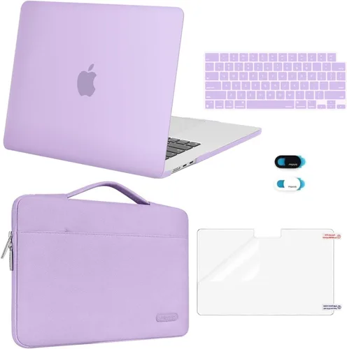 Vista 22 de MOSISO Compatible con MacBook Air de 15 pulgadas M5 2026 M4 2025 M3 M2 2024 2023 A3448 A3241 A3114 A2941, carcasa rígida protectora y funda