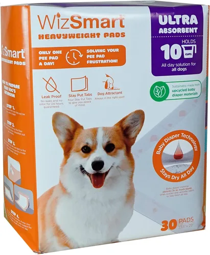 Vista 9 de WizSmart Almohadillas pesadas para orina de perro para perros grandes, cachorros, perros seniors – ultra absorbentes, a prueba de fugas, control
