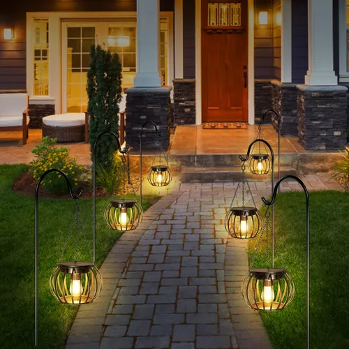 Vista 5 de UBright Luces solares para exteriores, farol solar colgante mejorado, impermeable, luces decorativas para jardín, patio, camino