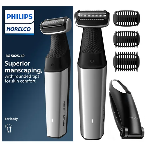 Vista 9 de Philips Norelco Body Groomer 5000 Series, Afeitadora y recortadora de vello íntimo para hombres con cabezales de afeitado y recorte completos