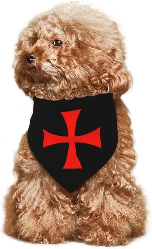 Vista 7 de Symbol of The Knights Templar - Pañuelo para perro, bandana para mascotas, baberos para mascotas