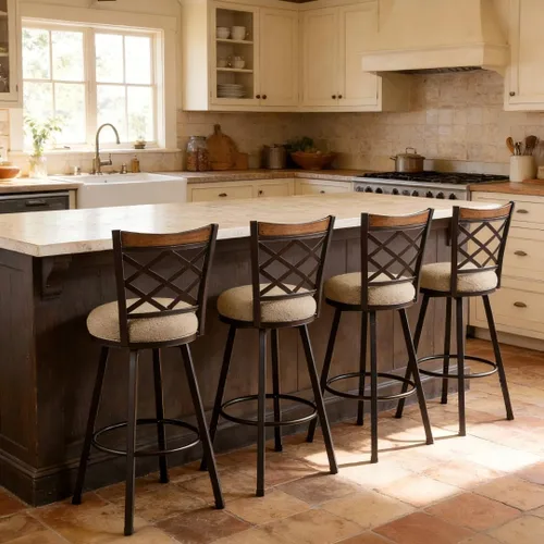 Vista 16 de KORZEY Juego de 2 taburetes de bar giratorios de 25/30 pulgadas, ajustables, de piel sintética, color negro, con marco negro, taburetes de bar