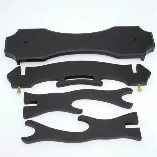 Vista 6 de BiJun Soporte para espada, soporte de Katana de madera de 2 niveles, soporte para sable de luz, estante de exhibición para todas las espadas samuráis