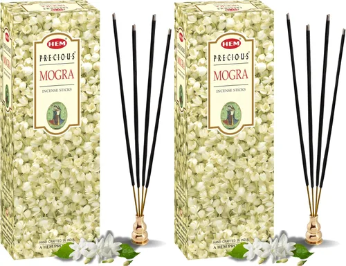 Vista 10 de HEM Precious Jasmine - Varitas de incienso – 120 unidades (6 cajas de 20) Fragancia floral dulce edificante para meditación, oración, relajación