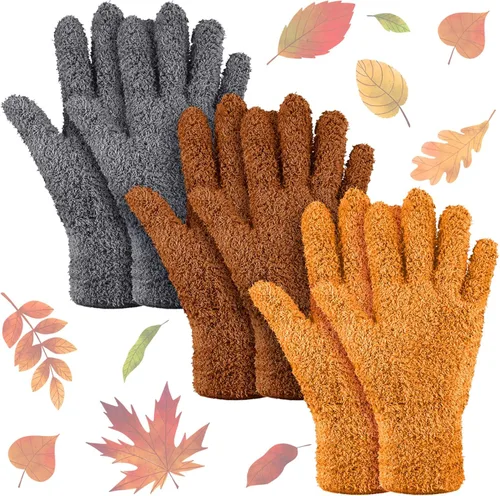 Vista 12 de Patelai 3 pares de guantes de limpieza de polvo de microfibra para plantas, guantes de limpieza de hojas para plantas de interior, persianas, Negro