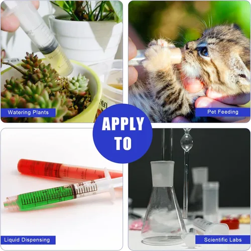 Vista 7 de Paquete de 4 jeringas Luer Lock de plástico de 2.3 fl oz, jeringa de medición selladas individualmente para laboratorios científicos, medición