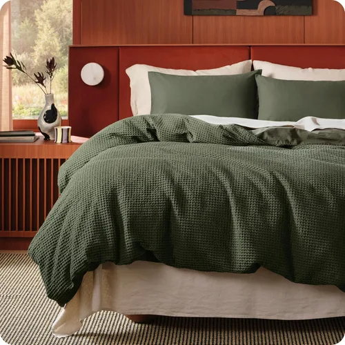 Vista 28 de Bedsure Funda de edredón de 100% algodón tamaño individual, tejido gofre, color blanco coco, GentleSoft y transpirable, juego de cama para regalo, 2