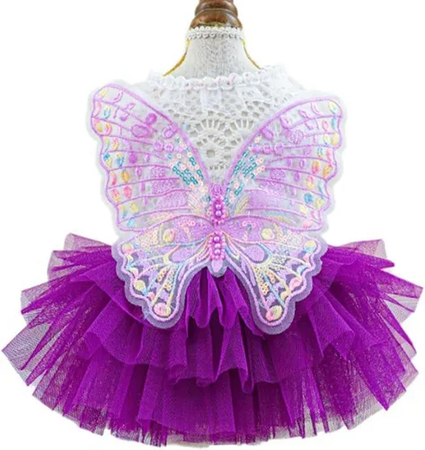 Vista 20 de ANIAC Daisy Vestidos para Perros Pequeños Hembra con Anillo para Correa, Nudo de Lazo Vestido de Boda para Cachorra, Traje de Gato de San Valentín