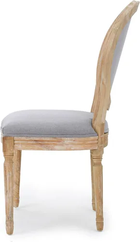 Vista 8 de Christopher Knight Home Camille - Sillas de comedor tradicionales de terciopelo, 2 piezas, color gris y blanco brillante
