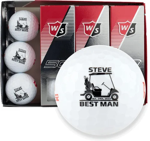 Vista 19 de Pelotas de golf personalizadas, 1 docena, Wilson, diseños personalizados para padrinos de boda, padrino, ushers, oficiales