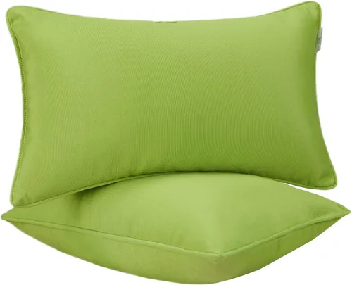 Vista 19 de JMGBird Juego de 2 almohadas lumbares para exteriores con relleno de algodón PP para muebles de patio, almohadas decorativas de 12 x 20 pulgadas