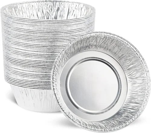 Vista 19 de PLASTICPRO - Sartenes desechables de aluminio para pastel de 6 pulgadas con papel de aluminio, aptas para congelador y horno - Para hornear