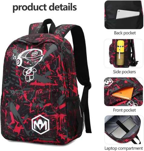Vista 7 de Mochila escolar para estudiantes, mochila de viaje para adolescentes