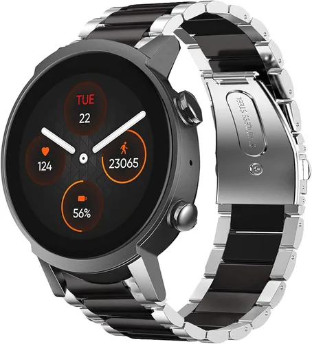 Vista 8 de Lamshaw Compatible con correas Ticwatch E3, correa de repuesto de metal de acero inoxidable compatible con Ticwatch E3 Smart Watch