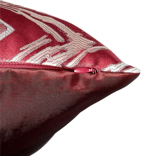 Vista 4 de Violet Linen Fantasy Modern Zig Zag Chevron - Almohada decorativa de poliéster jacquard, 18 x 18 pulgadas, color burdeos