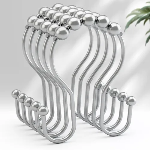 Vista 24 de AmazerBath Ganchos de Cortina de Ducha Anillos de Cortina de Ducha Negros, Ganchos de Cortina de Ducha de Metal a Prueba de Óxido, Anillos de Gancho