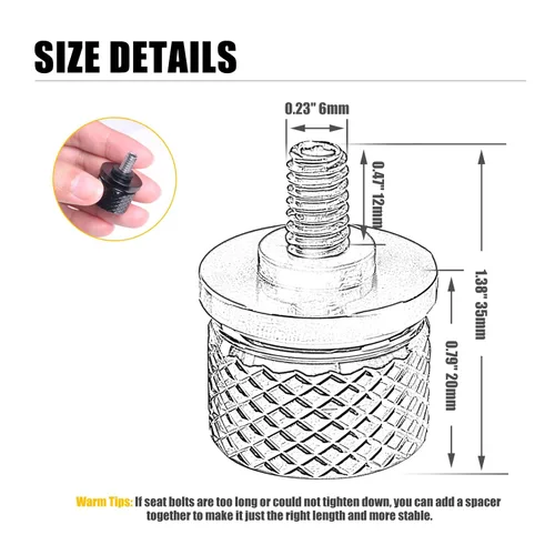 Vista 7 de Street Glide Sportster Perno de asiento para Harley, tornillo moleteado para guardabarros trasero de motocicleta Dyna Sportster Softail Road Glide