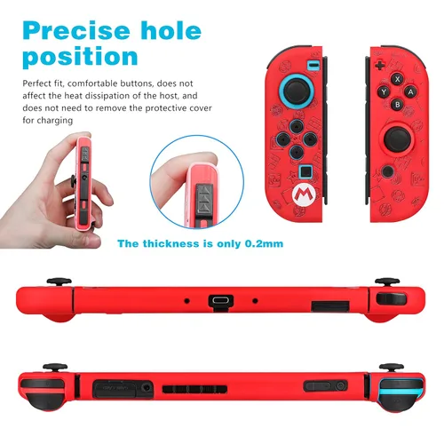 Vista 5 de oqpa Funda para Nintendo Switch, bonita funda de diseño de dibujos animados kawaii, divertida carcasa de juego de interruptor de moda para niñas