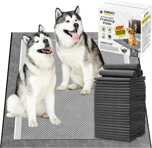 Vista 14 de CROCI Almohadillas para orina de cachorro de 22 x 22 pulgadas, almohadillas de carbón para cachorros con control de olores y almohadillas súper