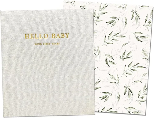 Vista 15 de Peachly Libro de recuerdos unisex para bebé, recuerdo minimalista para el primer año para los hitos, libro de bebé moderno y estético Scandi