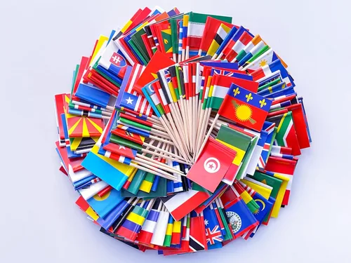 Vista 10 de stidsds Banderas de palillos de dientes de 100 países, mini decoración nacional para cupcakes de países pequeños, decoración para fiestas