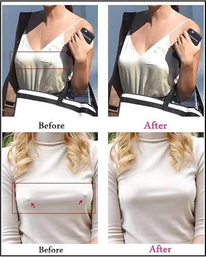 Vista 6 de YISIBIA - 40 pares de fundas para pezones para mujer, desechables, invisibles y naturales, de satén, pétalos, pasteles de pecho