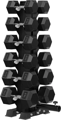Vista 19 de HANDBODE Dumbbell Rack A Frame Weight Rack Stand Dumbbell Weight Storage for Home Gym, Space-Saving Weight Stand for Home Gym