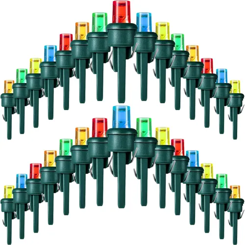 Vista 14 de Honoson 48 bombillas LED de invierno de 0.197 pulgadas de repuesto, gran angular, bombillas LED de invierno, cadena de repuesto, guirnalda de luces