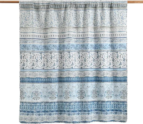 Vista 3 de HORIMOTE HOME Boho Quilt Twin Size Blue Bohemian Floral Quilt Bedding Set, Soft Lightweight Twin Comforter for All Season, Farmhouse Bedspread