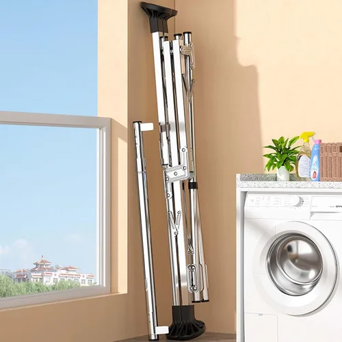 Vista 6 de This Stainless Steel Laundry Drying Rack, Foldable Clothes Drying Rack, Heavy Duty Clothing Drying Rack, Length Adjustable Garment Rack, with