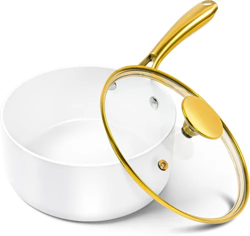 Vista 9 de MICHELANGELO Sartén con tapa, juego de cacerolas de cerámica antiadherentes, 1 cuarto de galón, 2 cuartos y 3 cuartos de galón, ollas pequeñas