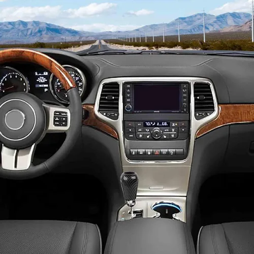 Vista 5 de Jimen Compatible con Jeep Grand Cherokee 2011-2013, 3 piezas de cubierta de perilla de palanca de cambios accesorios interiores (fibra de carbono)