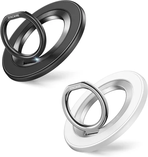 Vista 29 de SYNCWIRE Soporte magnético para anillo de teléfono para MagSafe - Soporte de agarre para teléfono con destellos con rotación de 360° y anillo