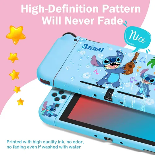 Vista 5 de Xcitifun Diseñada para Nintendo Switch OLED Funda Switch OLED TPU para niñas y niños, linda carcasa protectora Kawaii compatible con Nintendo Switch
