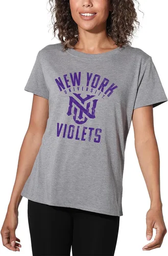 Vista 7 de Colección oficial de camisetas sueltas con logotipo desgastado grande universitario para mujer, jaspeado atlético