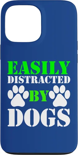 Vista 24 de Easily Distracted by Dogs for Puppy Dog Lover Funny Dog Paw Case for iPhone 16