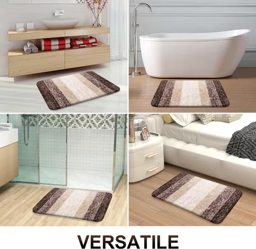 Vista 6 de OLANLY Alfombras Corredoras de Baño 47x24, Alfombras de Baño de Microfibra Extra Suaves y Absorbentes, Respaldo de Goma, Secado Rápido, Alfombras