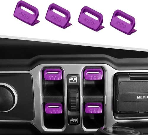 Vista 11 de Jimen Cubierta de botón de ventana para JL/JT, paquete de 4 cubiertas para interruptor de ventana trim accesorios interiores compatibles con Jeep