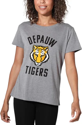 Vista 341 de Colección oficial de camisetas sueltas con logotipo desgastado grande universitario para mujer, jaspeado atlético