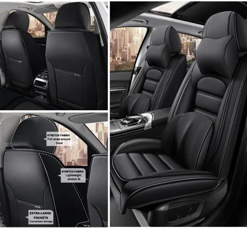 Vista 33 de 5 fundas de asiento para Lexus is 250C 2010-2015, fundas de asiento de automóvil de cuero, impermeables, antideslizantes, fundas de asiento