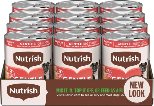 Vista 12 de Nutrish Gentle Digestion and Whole Health Blend Premium Paté - Alimento húmedo para perros, lata de 13 onzas, paquete de 12, el embalaje puede