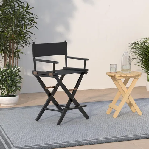 Vista 186 de American Trails - Silla de director extra ancha de 24 pulgadas, marco negro con lienzo verde cazador, altura de mostrador