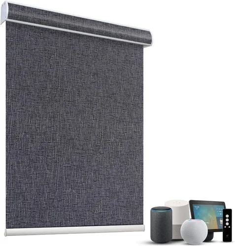 Vista 78 de SmartWings Persianas Motorizadas con Sombras para Ventana Control Remoto Funciona con Thread Apple Homekit Z-Wave Alexa 100% Blackout de Doble Cara