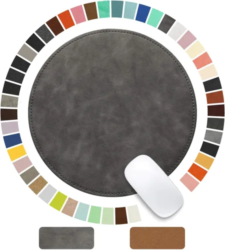Vista 22 de Alfombrilla para mouse, alfombrilla de mouse de poliuretano, alfombrilla de mouse de cuero con borde cosido base de microfibra con antideslizante