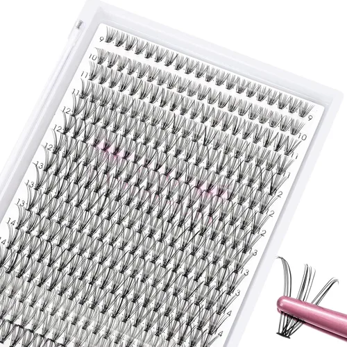Vista 8 de PRO LASHBEAUTY Pestañas Individuales Estilo 3D 10-18mix Pestañas en Racimo 100D 200D Rizo D Pestañas Wispy Pestañas DIY en Casa