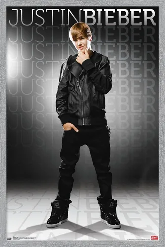 Vista 14 de Trends International Justin Bieber - Póster de pared gris, 14.725 x 22.375 pulgadas, versión enmarcada de madera de granero